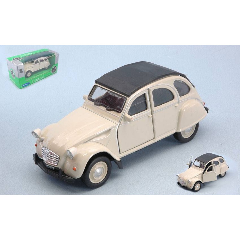 SCALE MODEL COMPATIBLE WITH CITROEN 2 CV BEIGE SCALE 1:34-39 cm 11 WELLY WE39169C