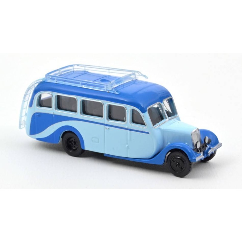 SCALE MODEL COMPATIBLE WITH CITROEN U23 AUTOCAR 1947 CLEAR & MIDDLE BLUE 1:87 NOREV NV159922