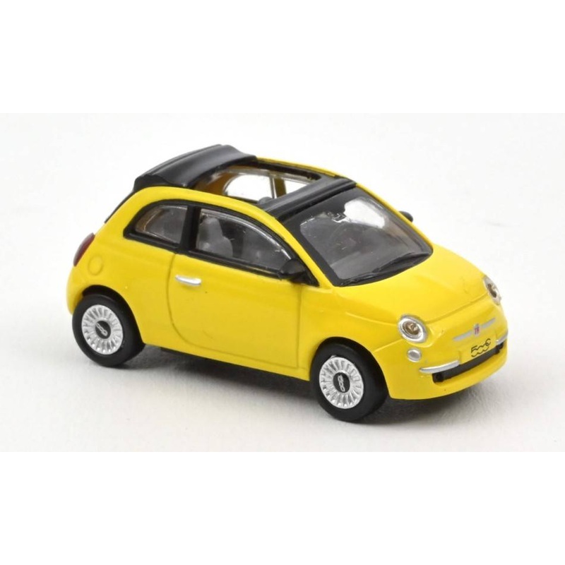 SCALE MODEL COMPATIBLE WITH FIAT 500C 2009 YELLOW 1:87 NOREV NV770059