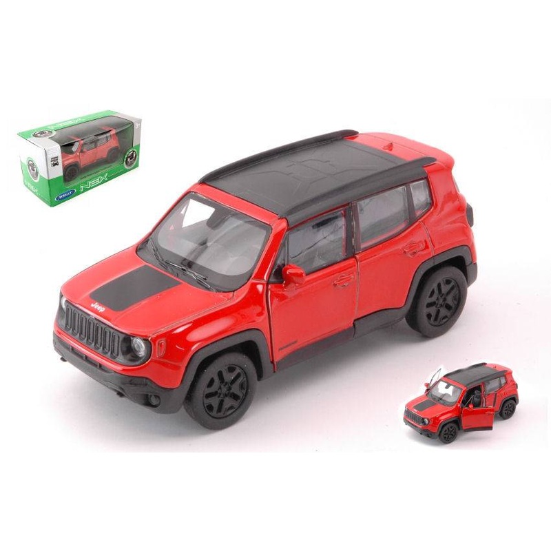 SCALE MODEL COMPATIBLE WITH JEEP RENEGADE TRILHAWK POMPEI RED SCALE 1:34-39 cm 11 WELLY WE39169J