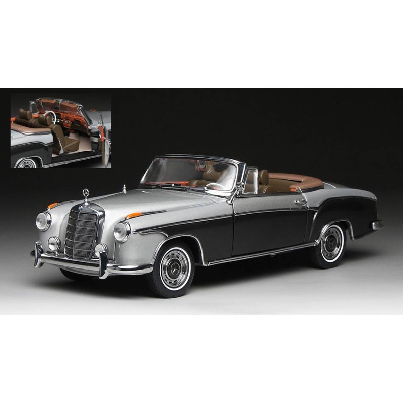 SCALE MODEL COMPATIBLE WITH MERCEDES 220 SE CABRIO 1960 GREY/DARK GRAY 1:18 SUNSTAR SS3593