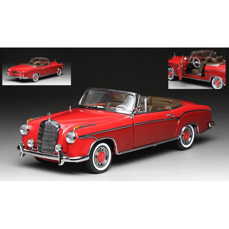 SCALE MODEL COMPATIBLE WITH MERCEDES 220 SE CABRIO 1960 RED/DARK RED 1:18 SUNSTAR SS3594