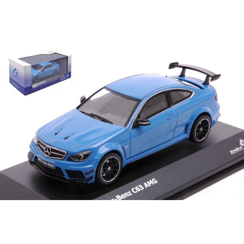 SCALE MODEL COMPATIBLE WITH MERCEDES C-CLASS C63 6.3 V8 AMG BLACK SERIES 2012 BLUE 1:43 SOLID SL4311607