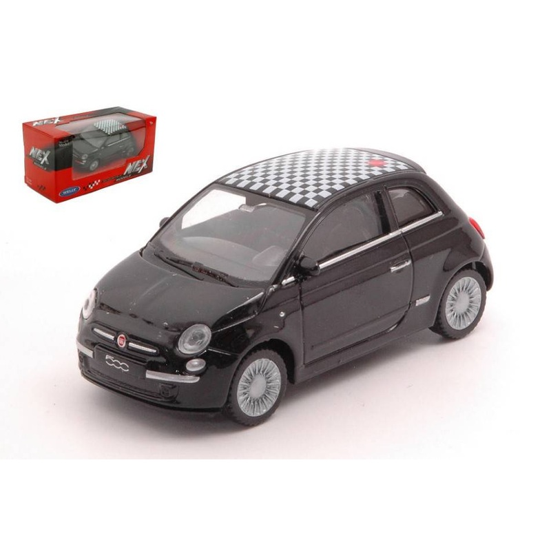 SCALE MODEL COMPATIBLE WITH NUOVA 500 BLACK W/DECO ROOF 1:43 WELLY WE39782B