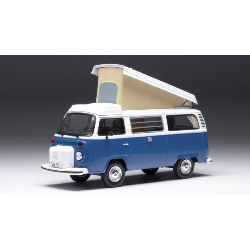 SCALE MODEL COMPATIBLE WITH VW T2 WESTFALIA 1978 BLUE/WHITE 1:43 IXO MODEL CLC502