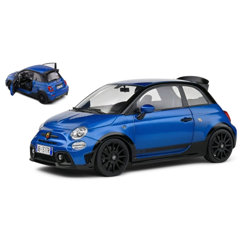 MODELLINO Solido FIAT NUOVA 500 ABARTH 695 TRIBUTO FIAT 131 2022 BLUE/BLACK 1:18 MODEL SCALE SL1811303 250506