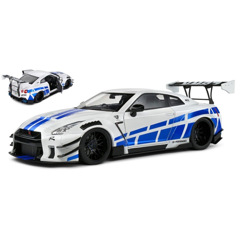MODELLINO Solido NISSAN GT-R (R35) LIBERTY WALK BODY KIT 2.0 COUPE 2024 PEARL/BLUE 1:18 MODEL SCALE SL1805816 250506