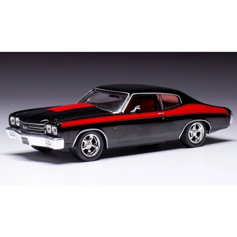 SCALE MODEL COMPATIBLE WITH CHEVROLET CHEVELLE SS 1970 BLACK/RED 1:43 IXO MODEL CLC477