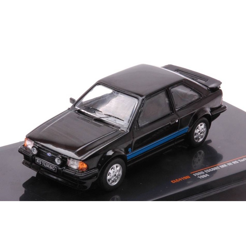 SCALE MODEL COMPATIBLE WITH FORD ESCORT MK III RS TURBO 1984 BLACK 1:43 IXO MODEL CLC419N