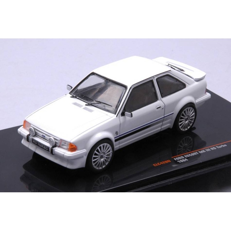 SCALE MODEL COMPATIBLE WITH FORD ESCORT MK III RS TURBO 1984 WHITE 1:43 IXO MODEL CLC420N