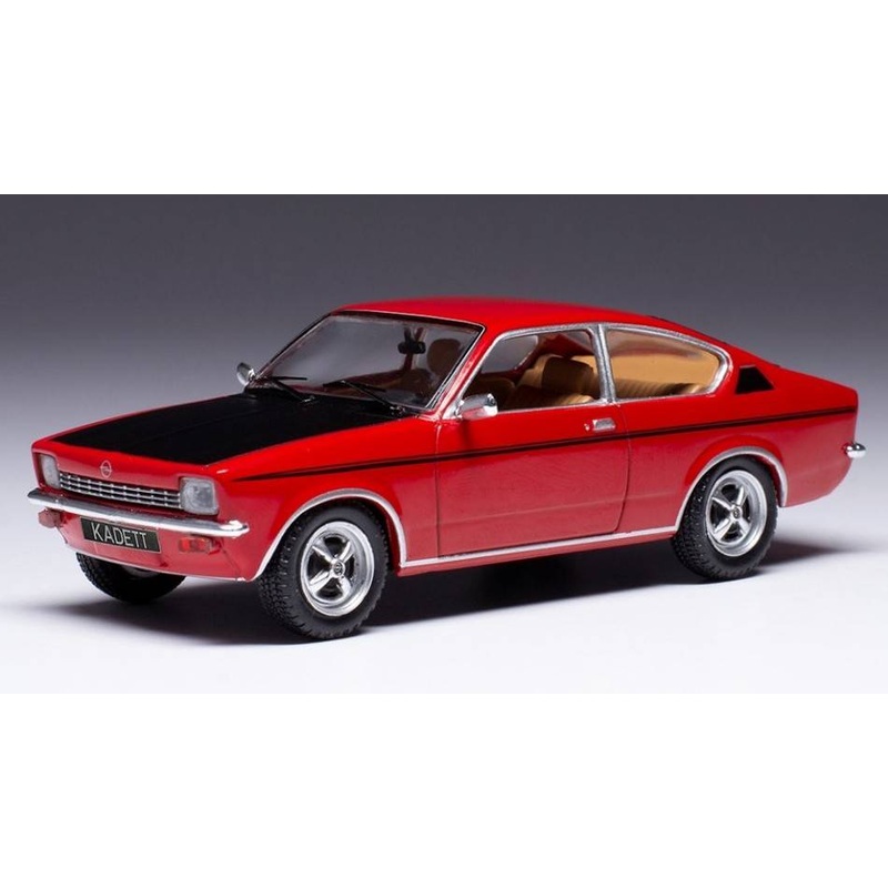 SCALE MODEL COMPATIBLE WITH OPEL KADETT C COUPE SR 1976 RED/BLACK 1:43 IXO MODEL CLC490