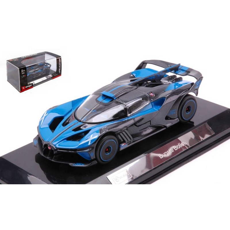 SCALE MODEL COMPATIBLE WITH BUGATTI BOLIDE BLUE/BLACK 1:43 BURAGO BU38306
