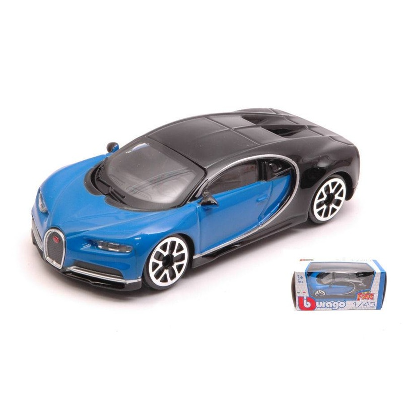 SCALE MODEL COMPATIBLE WITH BUGATTI CHIRON 2016 BLUE/BLACK 1:43 BURAGO BU30348