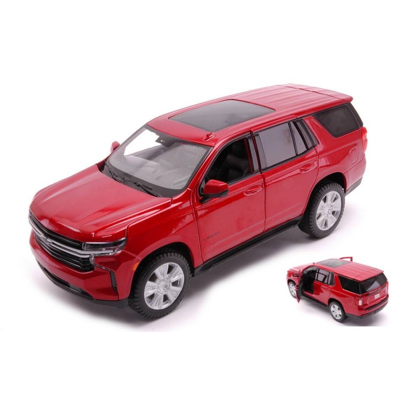 SCALE MODEL COMPATIBLE WITH CHEVROLET TAHOE 2021 METALLIC RED 1:26 MAISTO MI31533