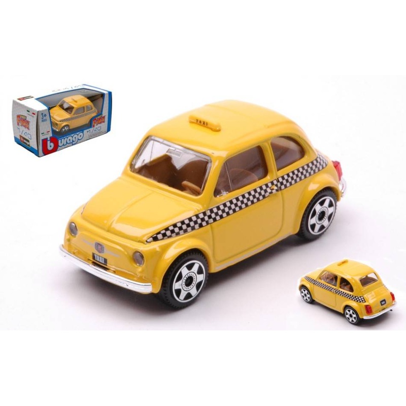SCALE MODEL COMPATIBLE WITH FIAT 500 TAXI 1:43 BURAGO BU30202 DIE CAST