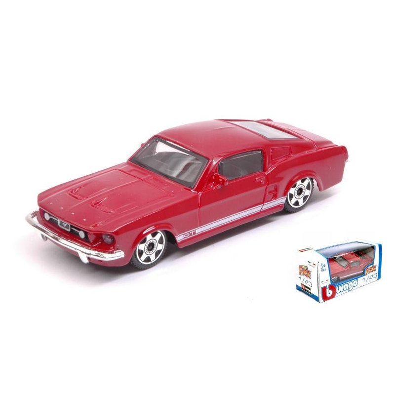 SCALE MODEL COMPATIBLE WITH FORD MUSTANG GT 1964 RED 1:43 BURAGO BU30215R