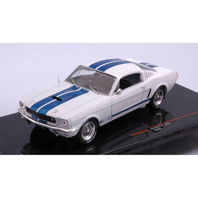 SCALE MODEL COMPATIBLE WITH FORD MUSTANG SHELBY GT 350 1965 WHITE 1:43 IXO MODEL CLC438