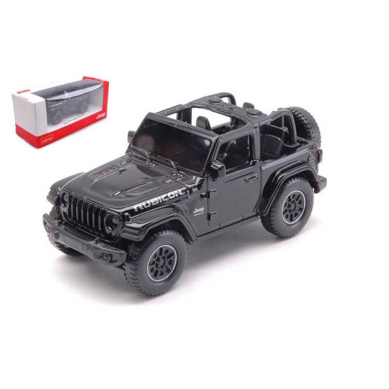 SCALE MODEL COMPATIBLE WITH JEEP WRANGLER RUBICON OPEN BLACK 1:43 RASTAR RAT59000BK