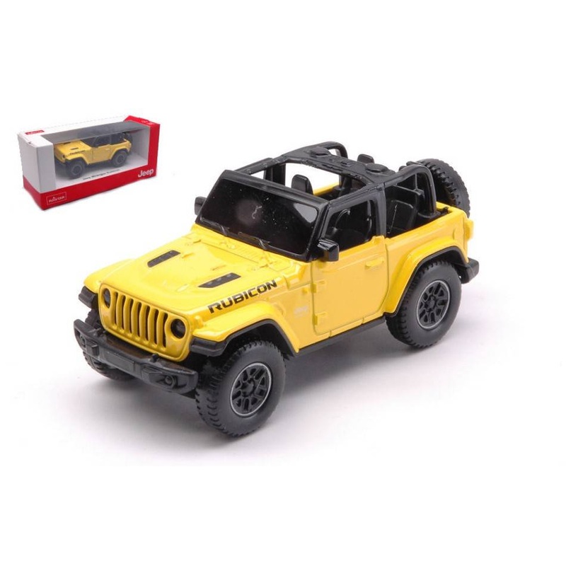 SCALE MODEL COMPATIBLE WITH JEEP WRANGLER RUBICON OPEN YELLOW 1:43 RASTAR RAT59000Y