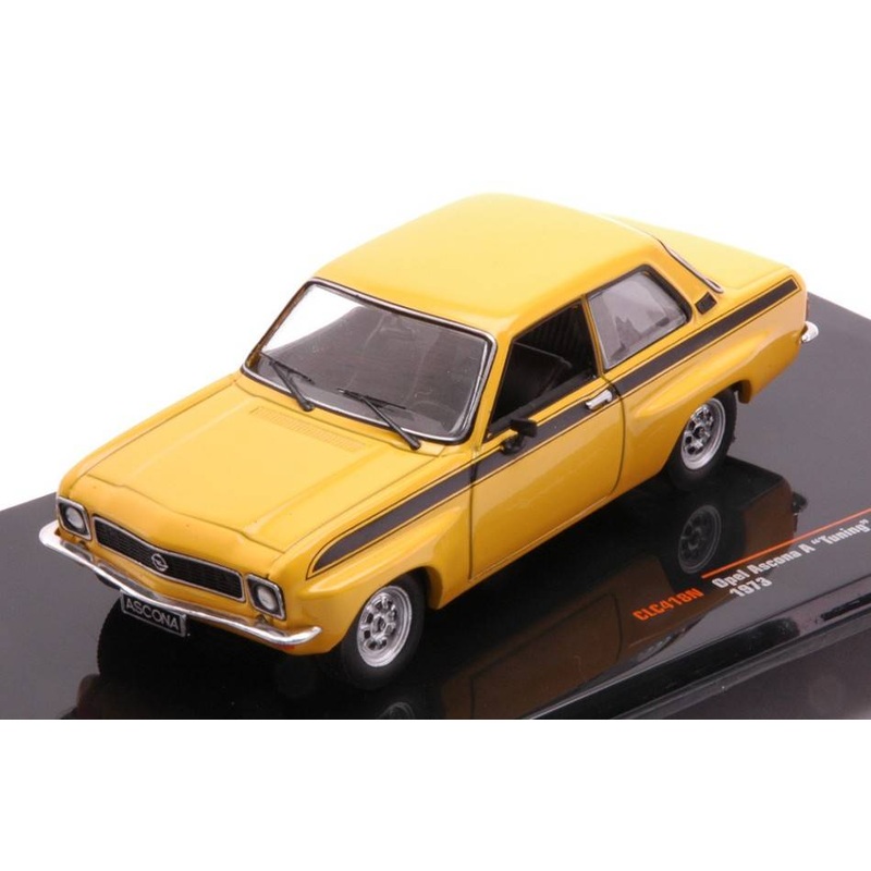 SCALE MODEL COMPATIBLE WITH OPEL ASCONA A TUNING 1973 YELLOW 1:43 IXO MODEL CLC418