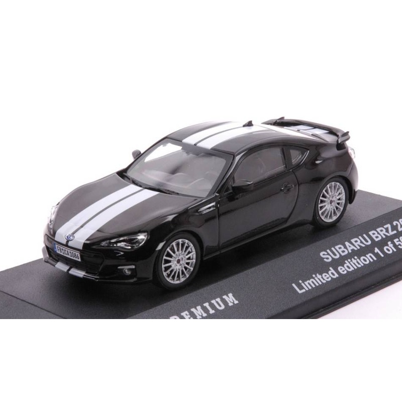 SCALE MODEL COMPATIBLE WITH SUBARU BRZ 2013 BLACK WITH WHITE LINES 1:43 TRIPLE 9 T9P-10023
