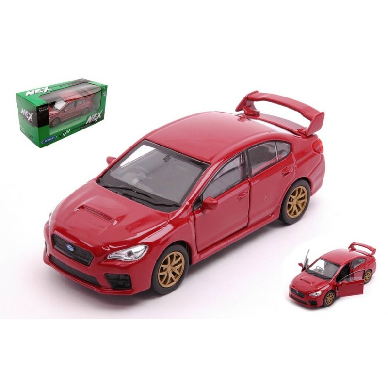 SCALE MODEL COMPATIBLE WITH SUBARU IMPREZA WRX STi AMARANT RED SCALE 1:34-39 cm 11 WELLY WE39169T