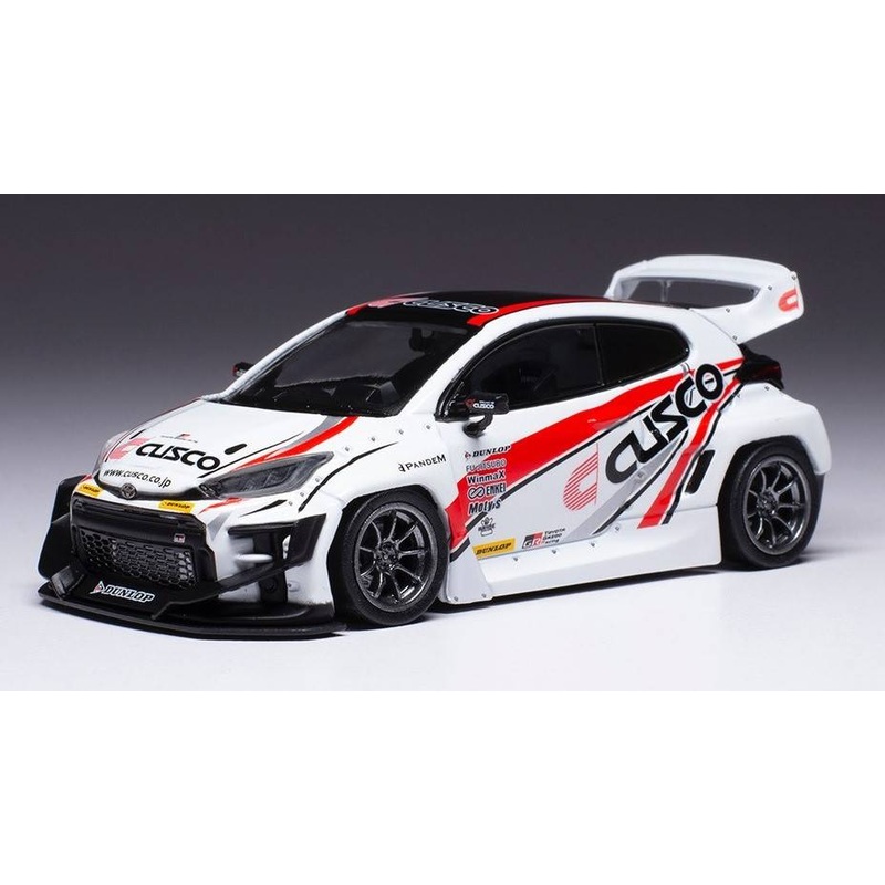 SCALE MODEL COMPATIBLE WITH TOYOTA YARIS/PANDEM WHITE CUSCO 1:43 IXO MODEL MOC329