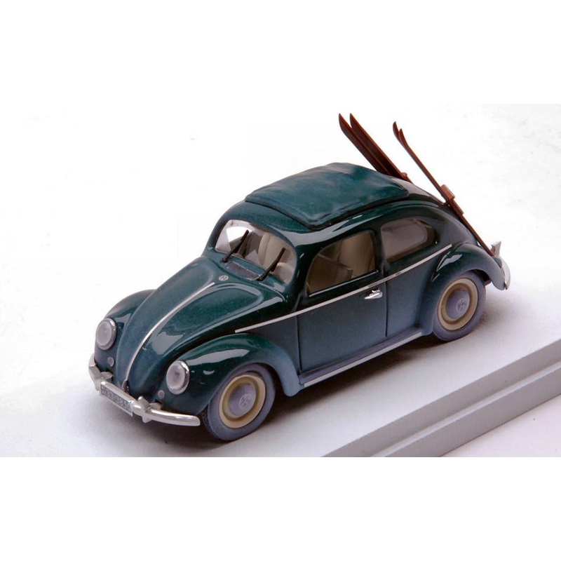 SCALE MODEL COMPATIBLE WITH VW BEETLE WINTER VACATION 1950 WITH SKI 1:43 RIO RI4682