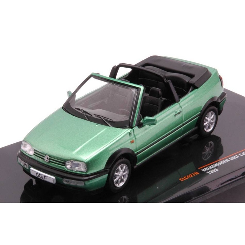 SCALE MODEL COMPATIBLE WITH VW GOLF III CABRIO 1993 MET.GREEN 1:43 IXO MODEL CLC427