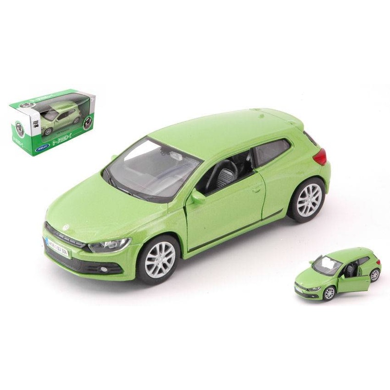 SCALE MODEL COMPATIBLE WITH VW SCIROCCO GREEN SCALE 1:34-39 cm 11 WELLY WE39169V