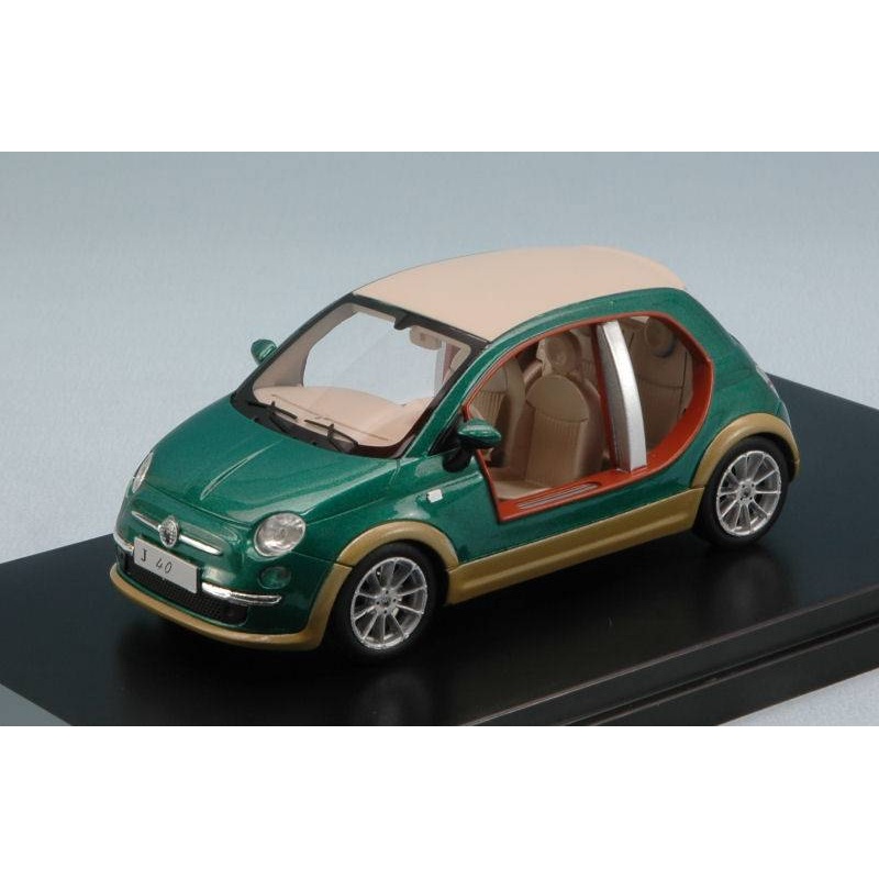 SCALE MODEL COMPATIBLE WITH FIAT 500 CASTAGNA EV "KHAMIS GHEDDAFI" 2009 GREEN/WOOD 1:43 PREMIUMX PR0256