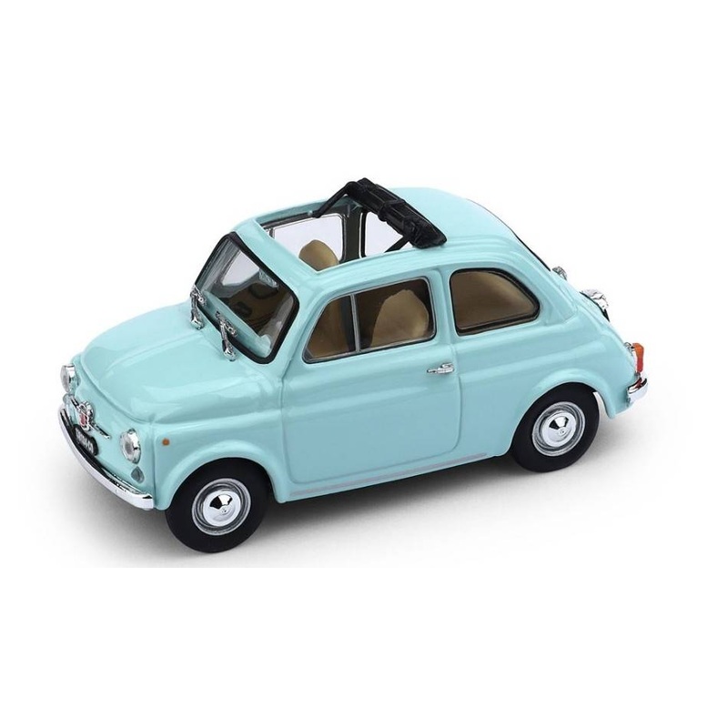 SCALE MODEL COMPATIBLE WITH FIAT 500 F 1965-72 AQUAMARINE BLUE 1:43 BRUMM BM0454-07