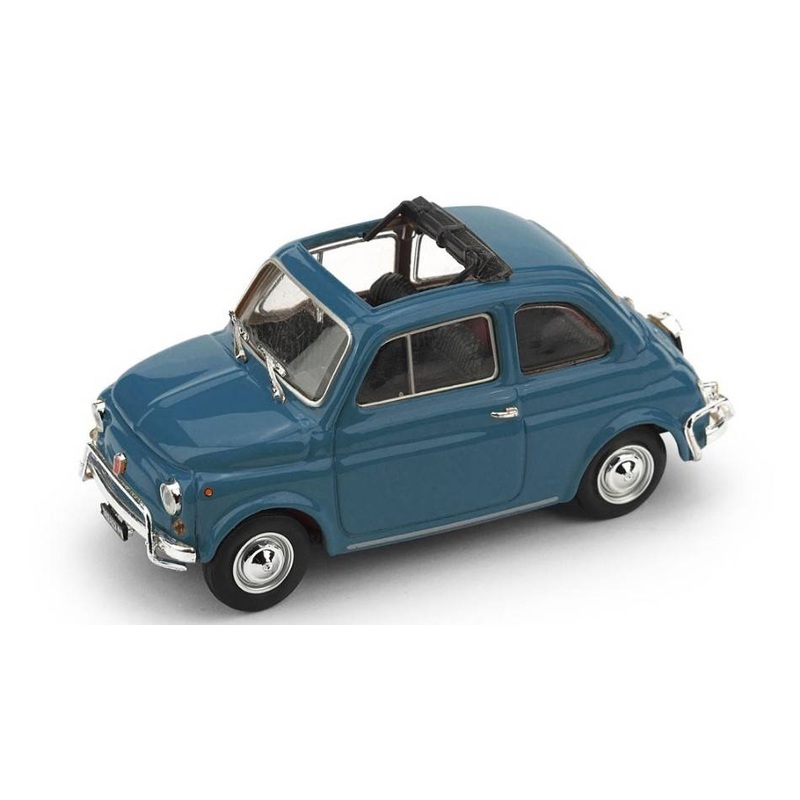SCALE MODEL COMPATIBLE WITH FIAT 500 L 1968-72 OPEN TURQUOISE BLUE 1:43 BRUMM BM0464-06