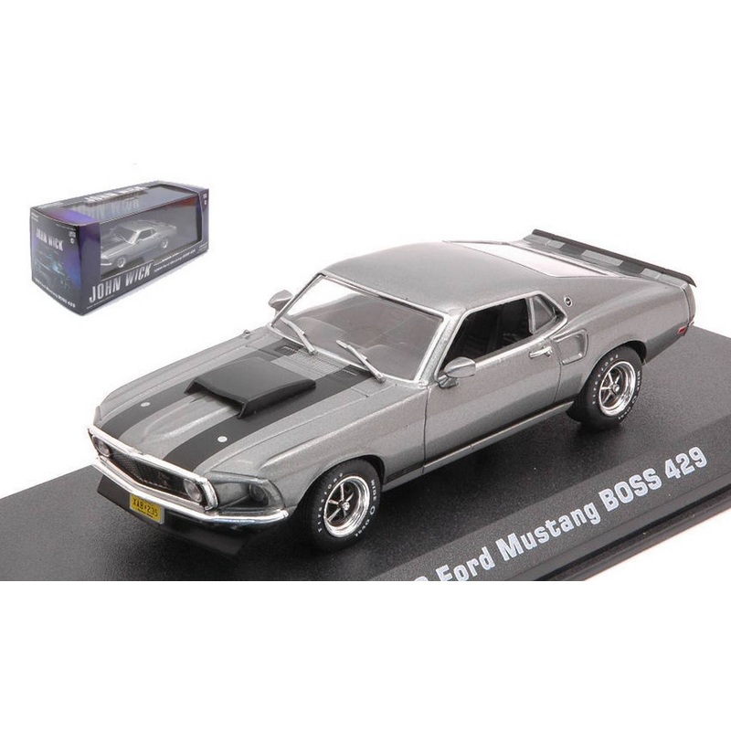 SCALE MODEL COMPATIBLE WITH FORD MUSTANG BOSS 429 1969 "JOHN WICK" GRAY 1:43 GREENLIGHT GREEN86540