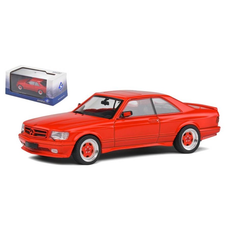 SCALE MODEL COMPATIBLE WITH MERCEDES 560 SEC AMG WIDE BODY 1990 SIGNAL RED 1:43 SOLID SL4310902
