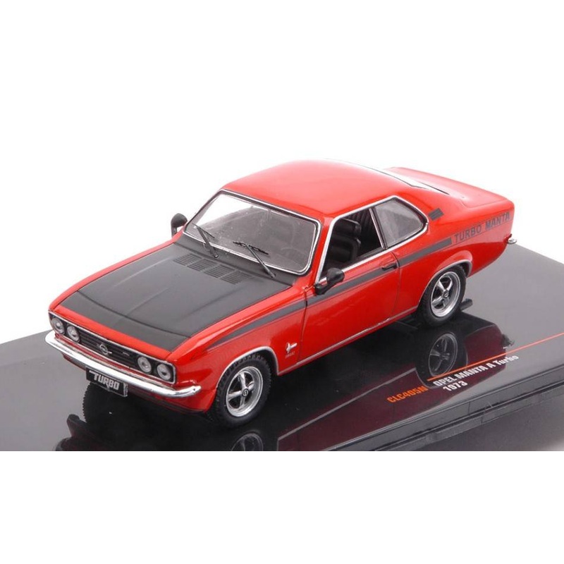 SCALE MODEL COMPATIBLE WITH OPEL MANTA A TURBO 1973 RED/BLACK 1:43 IXO MODEL CLC405N