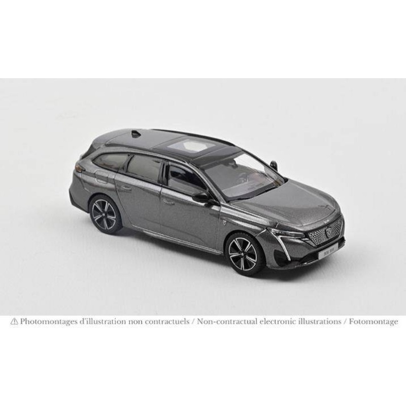 SCALE MODEL COMPATIBLE WITH PEUGEOT 308 SW GT 2021 PLATINIUM GRAY 1:43 NOREV NV473936