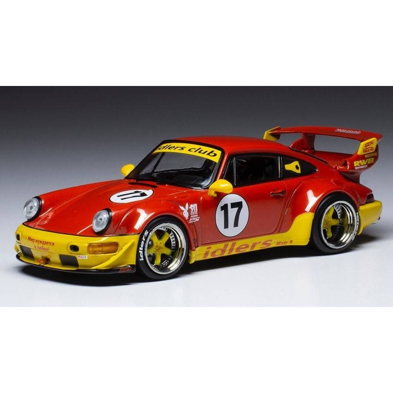 SCALE MODEL COMPATIBLE WITH PORSCHE RWB 964 N.17 IDLERS BASED ON 911 (964) 1:43 IXO MODEL MOC317