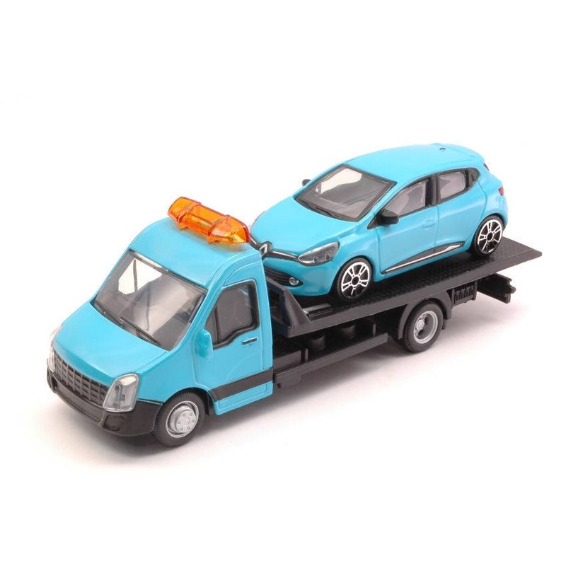 SCALE MODEL COMPATIBLE WITH RENAULT CLIO + FLATBED TRANSPORTER 1:43 BURAGO BU31401