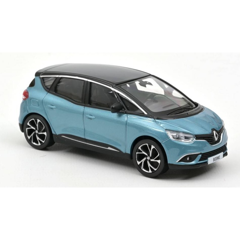SCALE MODEL COMPATIBLE WITH RENAULT SCENIC 2016 CELESTE BLUE & BLACK 1:43 NOREV NV517735