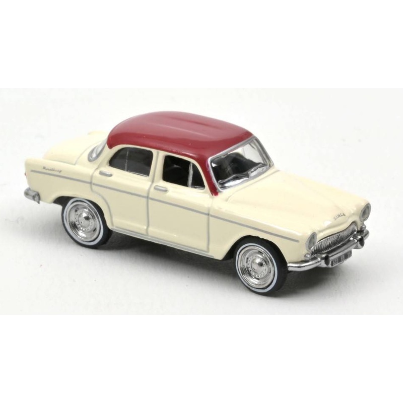 SCALE MODEL COMPATIBLE WITH SIMCA ARONDE MONTLHERY 1962 IVORY AND RED ROOF 1:87 NOREV NV576087