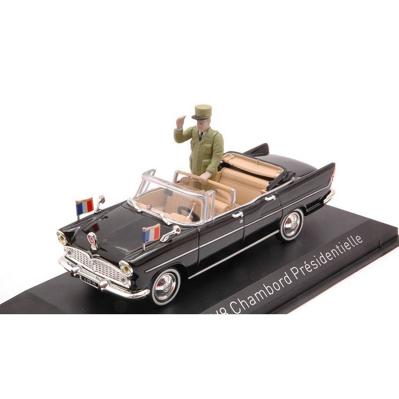 SCALE MODEL COMPATIBLE WITH SIMCA V8 CHAMBOARD PRESIDENTIELLE 1960 W/FIGURE 1:43 NOREV NV574032