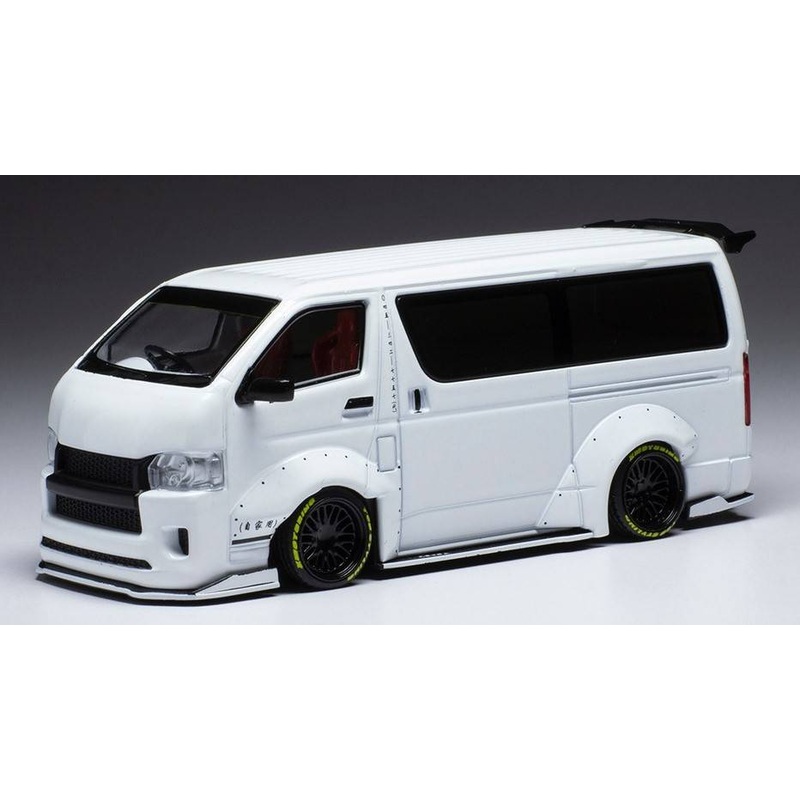 SCALE MODEL COMPATIBLE WITH TOYOTA HIACE WIDEBODY 2018 MET.WHITE 1:43 IXO MODEL MOC323