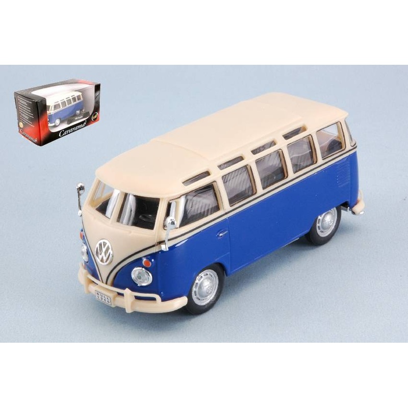 SCALE MODEL COMPATIBLE WITH VW T1 SAMBA BLUE/CREAM 1:43 CARARAMA CA60330B