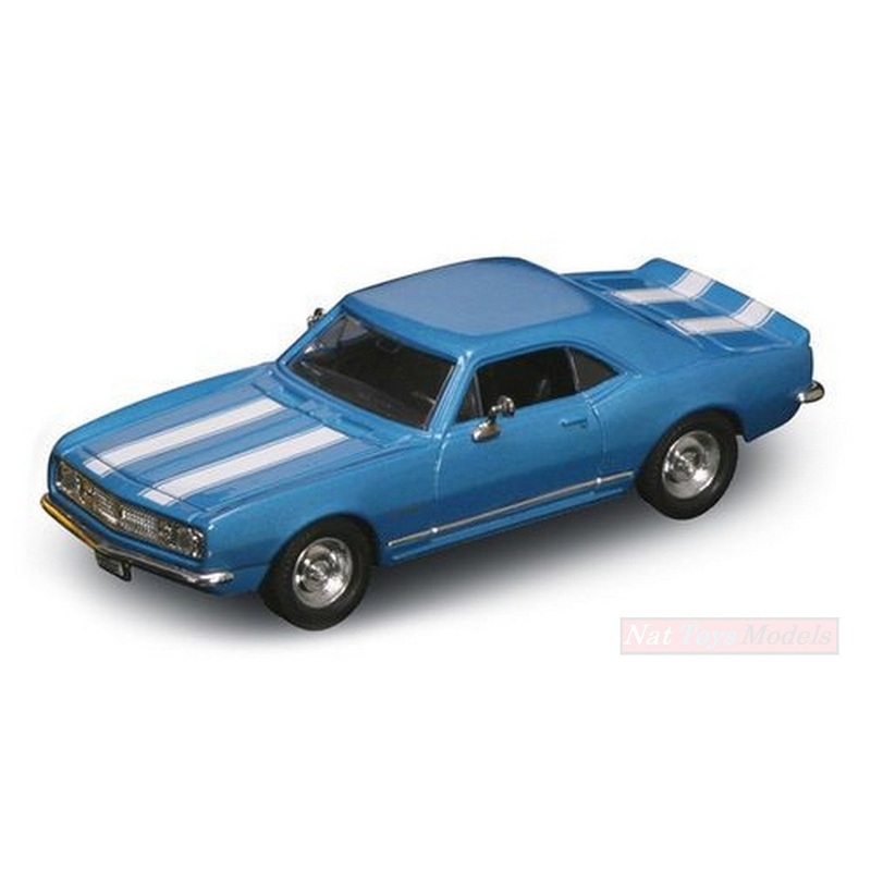 SCALE MODEL COMPATIBLE WITH CHEVROLET CAMARO Z-28 1967 BLUE W/WHITE STRIPES 1:43 YAT MING YM94216B