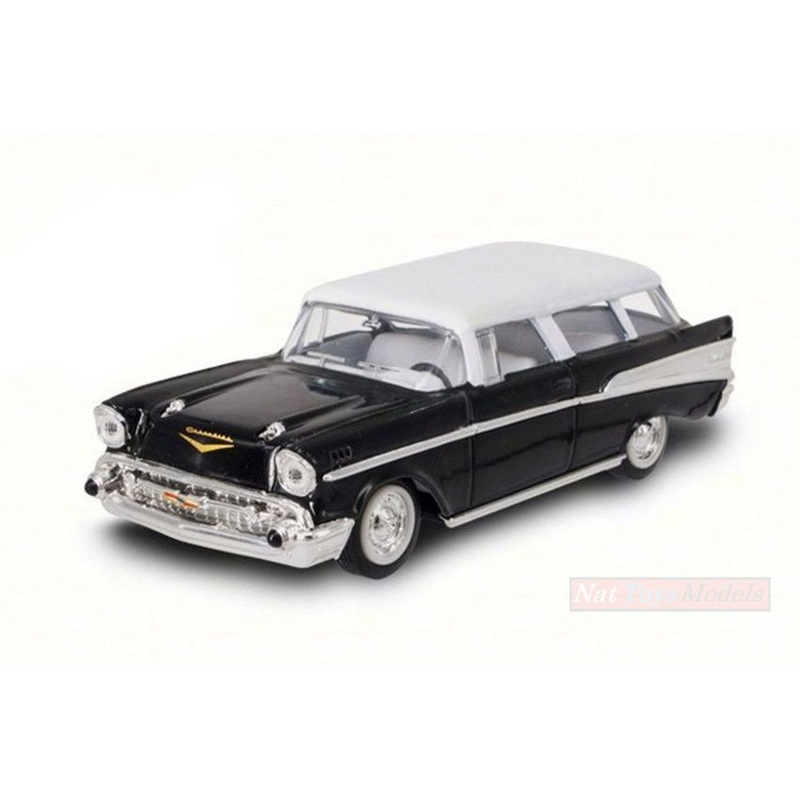 SCALE MODEL COMPATIBLE WITH CHEVROLET NOMAD 1957 BLACK/WHITE 1:43 LUCKY DIE CAST LDC94203BK