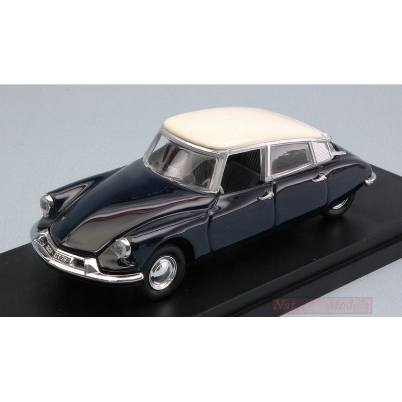 SCALE MODEL COMPATIBLE WITH CITROEN DS 19 LIMOUSINE 1963 BLUE/CREAM 1:43 RIO RI4097-1