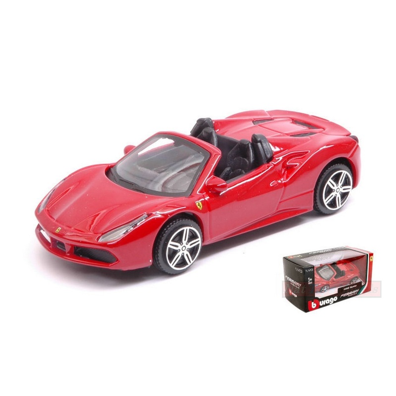 SCALE MODEL COMPATIBLE WITH FERRARI 488 SPIDER RED 1:43 BURAGO BU36026R
