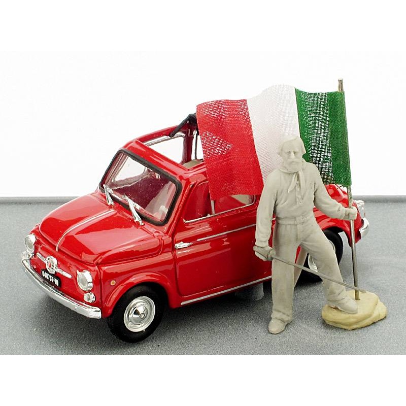 SCALE MODEL COMPATIBLE WITH FIAT 500 150th UNITED STATE OF ITALY GARIBALDI 1:43 BRUMM BMAS150