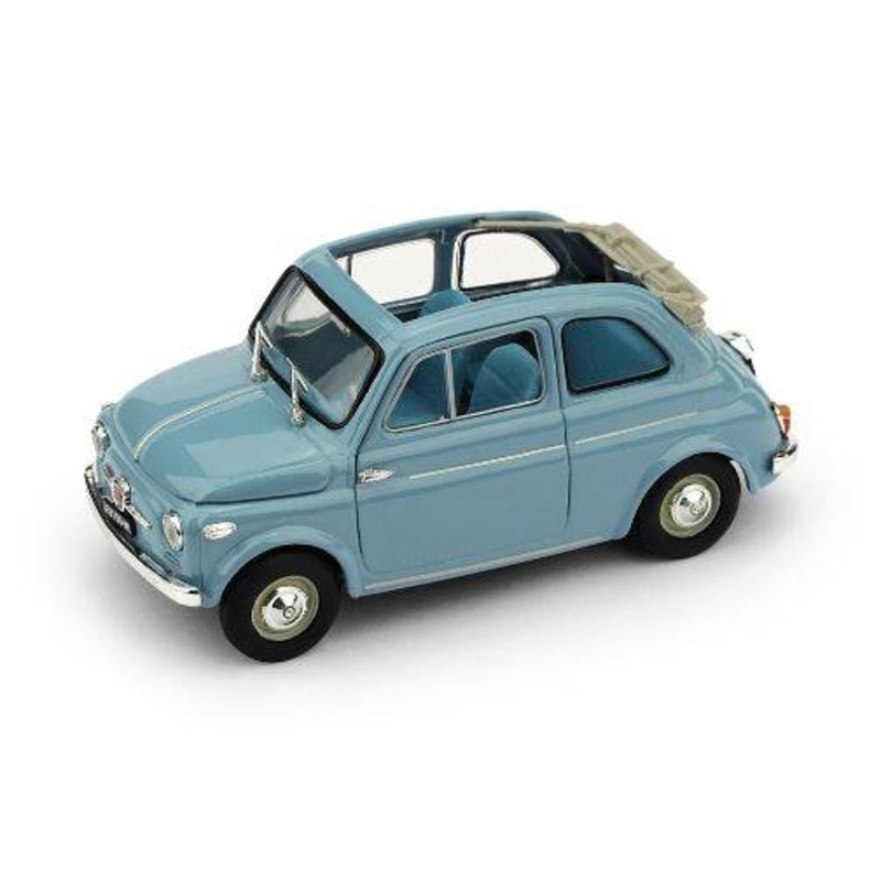 SCALE MODEL COMPATIBLE WITH FIAT 500 NORMAL OPEN 1957 LIGHT BLUE 1:43 BRUMM BM0342-04